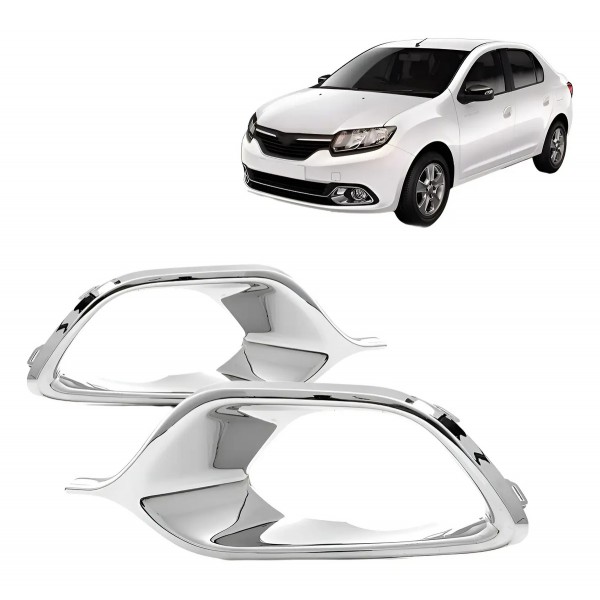 Aro Moldura Renault Logan 2014 2015 2016 2017 2018 Cromado