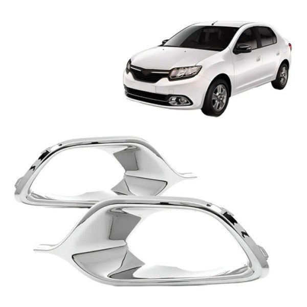 Aro Moldura Renault Logan 2014 2015 2016 2017 2018 Cromado