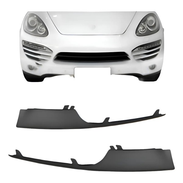 Par Moldura Superior Grade Dianteira Cayenne Gts 2011 A 2014 Preto