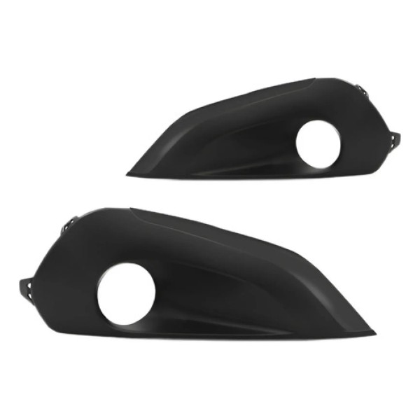 Jogo Tela Moldura C/furo Milha Peugeot 208 2017 2018 Preto Preto