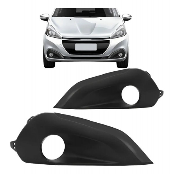 Grade Moldura C/furo Milha Para Peugeot 208 17 18 Friso Pto