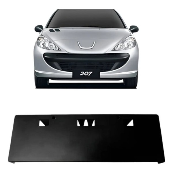 Suporte Placa Para Peugeot 207 2008 2009 2010 2011 2012 2013 Preto