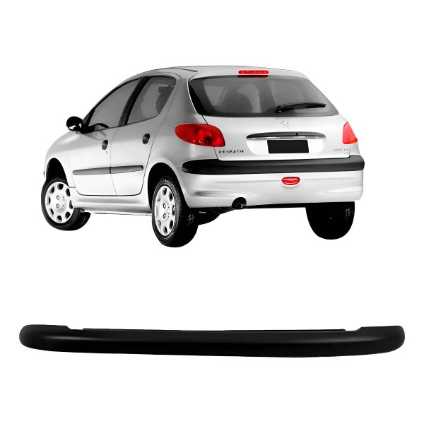 Spoiler Parachoque Traseiro Peugeot 206 1999 A 2003 Preto