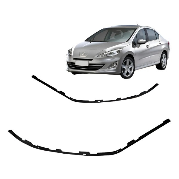 Par Spoiler Saia Parachoque Peugeot 308 408 Ano 2011 A 2015 Cinza-escuro