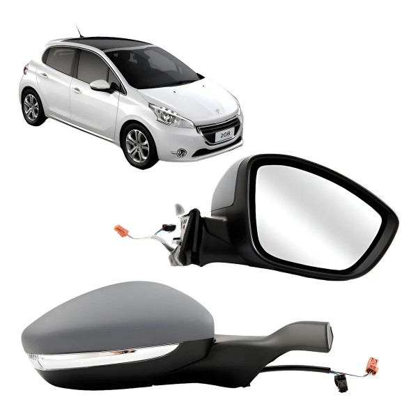 Par Retrovisor Para Peugeot 208 13 A 16 Com Pisca Eletrico Direito E Esquerdo