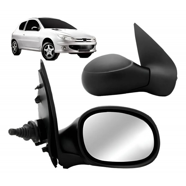 Retrovisor Para Peugeot 206 98 1999 2000 A 2009 Com Controle