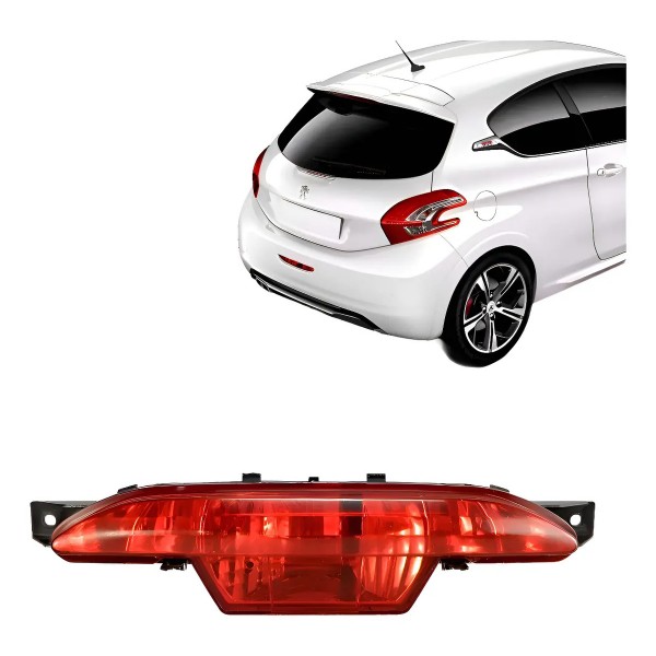 Refletor Parachoque Traseiro Peugeot 208 2013 2014 2015 2016 Vermelho