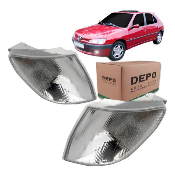 Par Pisca Peugeot 306 Lanterna Dianteira Depo Cristal