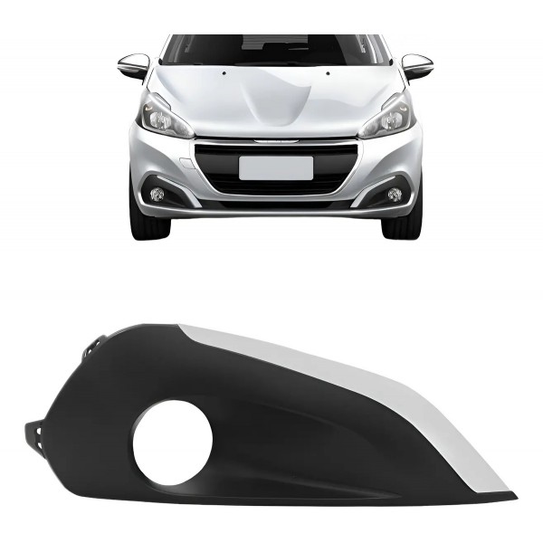 Moldura Milha Peugeot 208 2017 2018 C/ Furo Friso Cinza