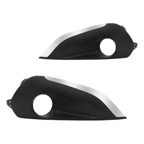 Moldura Milha Peugeot 208 2017 A 2018 Com Furo Friso Cromado