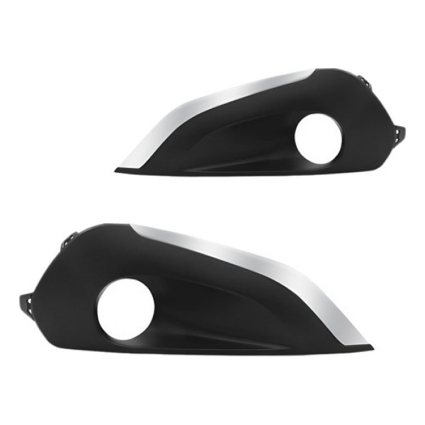 Moldura Milha Peugeot 208 2017 A 2018 Com Furo Friso Cromado