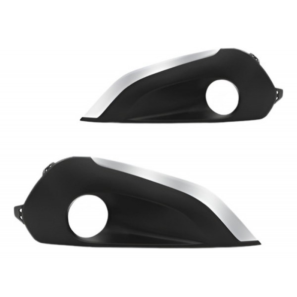 Par Grade Moldura Para Peugeot 208 Com Furo 17 18 Cromado Preto