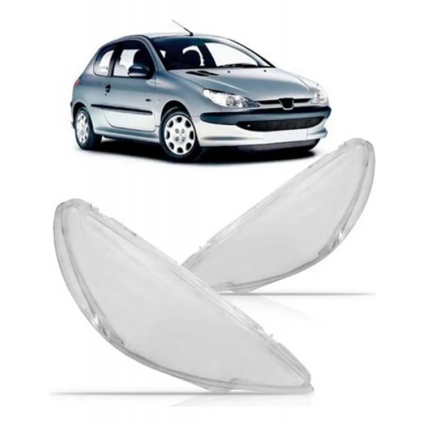Par Lente Farol Para Peugeot 206 2004 A 2011 Foco Simples