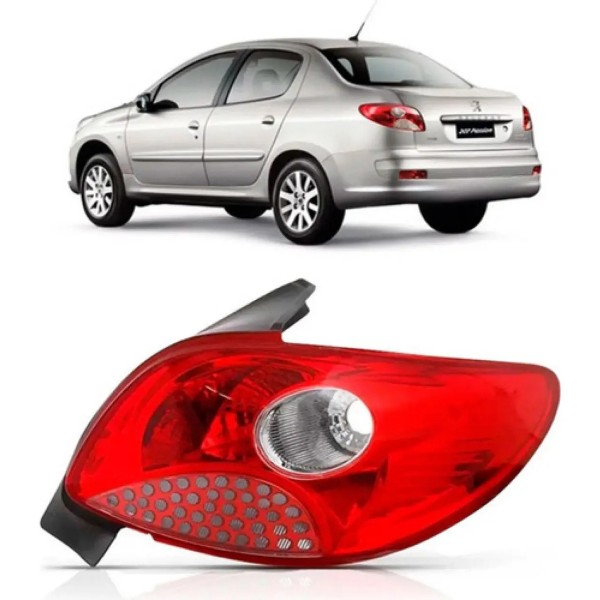 Lanterna Traseira 207 2008 A 2010 Sedan Vermelha