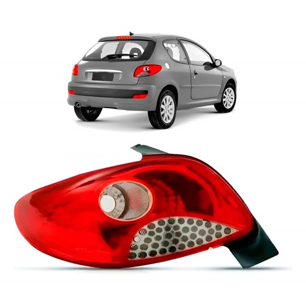 Sinaleira Traseira Peugeot 207 2011 2012 Vermelha Ré Branca