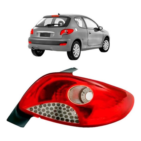 Sinaleira Traseira Para Peugeot 207 11 12 Vermelha Ré Branca