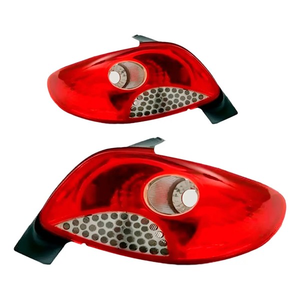 Par Lanterna Traseira Peugeot 207 11 2012 Vermelha Ré Branc Vermelho
