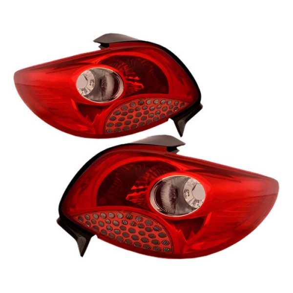 Par Lanterna Traseira Peugeot 207 2009 10 2011 Tela Vermelha