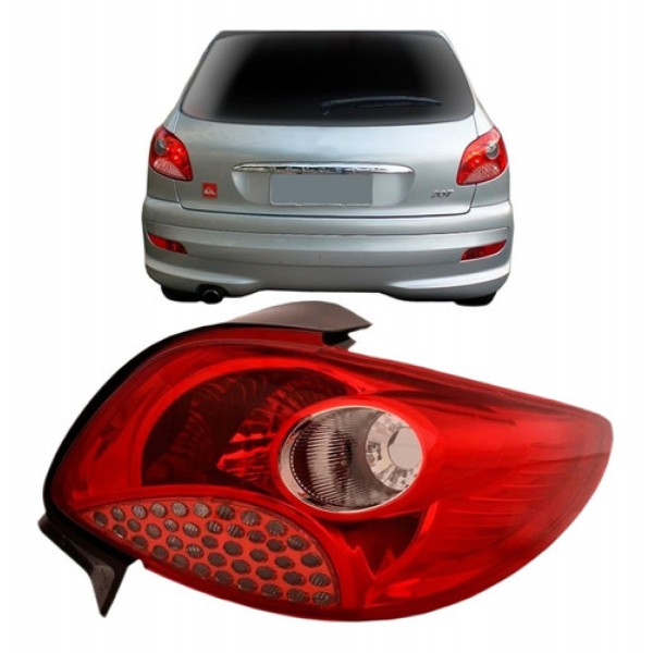 Lanterna Traseira Peugeot 207 2009 2010 2011 Tela Vermelha