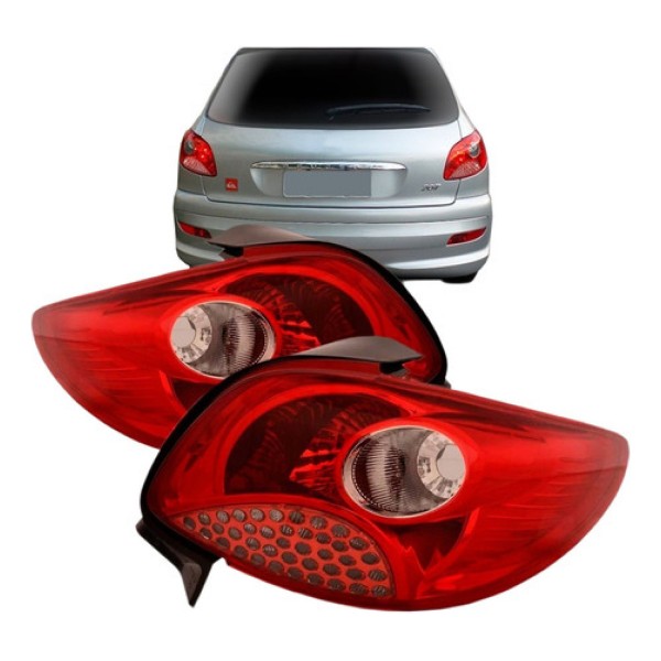 Lanterna Traseira Peugeot 207 2009 2010 2011 Tela Vermelha