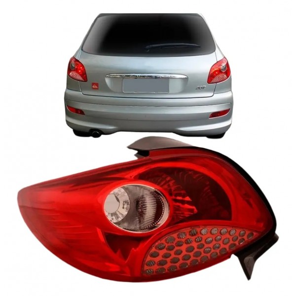 Lanterna Traseira Peugeot 207 2009 2010 2011 Tela Vermelha