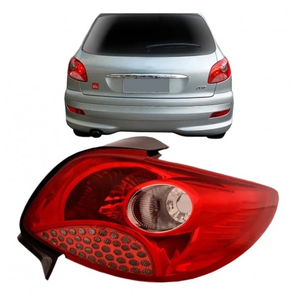 Lanterna Traseira Peugeot 207 2009 2010 2011 Tela Vermelha