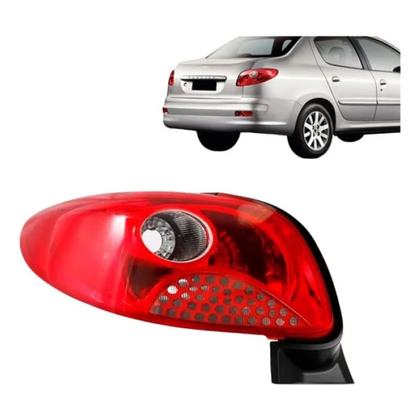 Lanterna Traseira Peugeot 207 08 09 10 Sedan Tela Vermelha