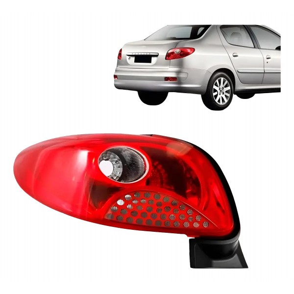 Lanterna Traseira Peugeot 207 08 09 10 Sedan Tela Vermelha
