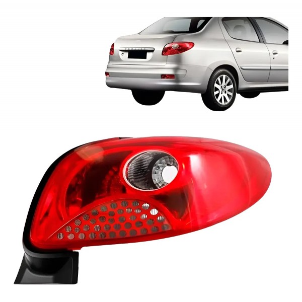 Lanterna Traseira Peugeot 207 08 09 10 Sedan Tela Vermelha
