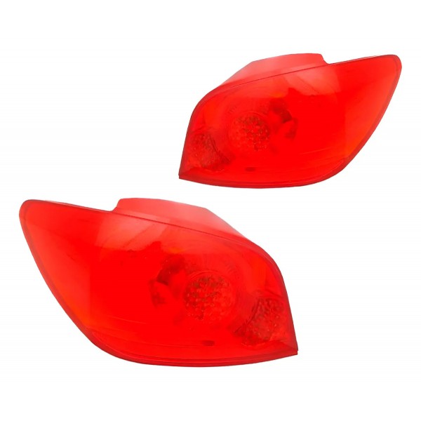 Par Lanterna Traseira Peugeot 307 07 08 09 10 11 12 Hatch Ambos Lados Vermelho