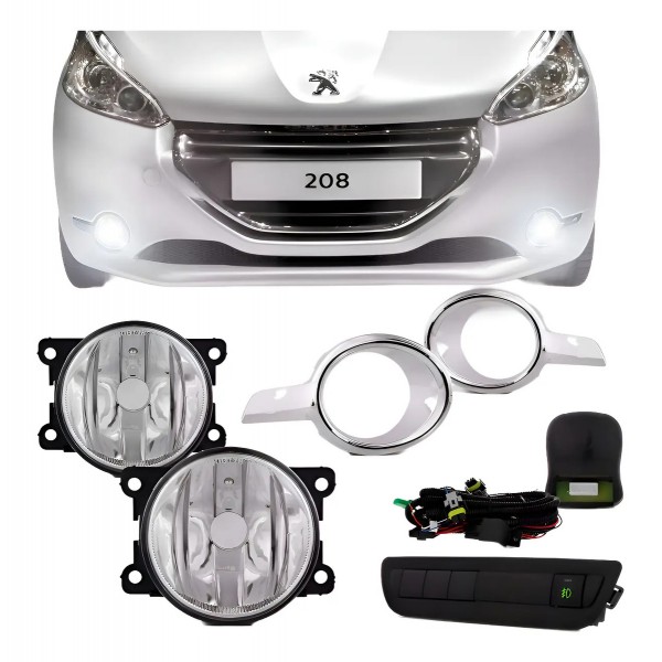 Kit Farol Milha Neblina Peugeot 208 2012 2013 2014 2015 2016 Transparente