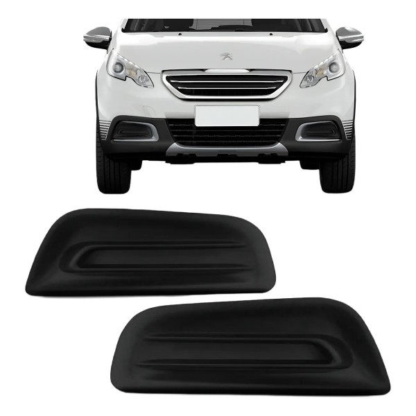 Tela Moldura Milha Parachoque Para Peugeot 08 Sem Furo 2015