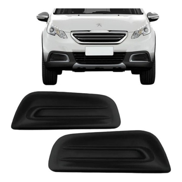 Tela Moldura Milha Parachoque Para Peugeot 08 Sem Furo 2015