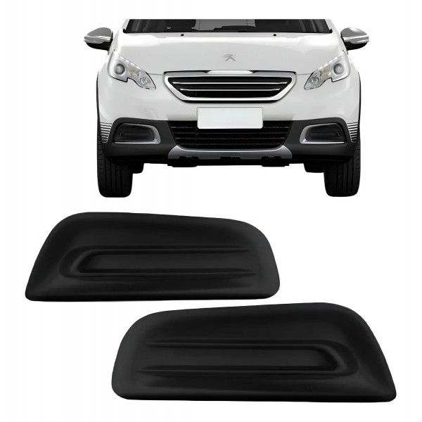 Tela Moldura Milha Parachoque Para Peugeot 08 Sem Furo 2015