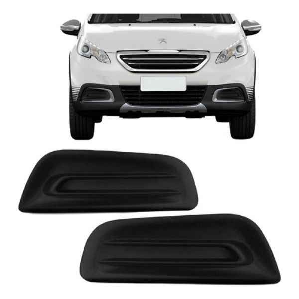 Tela Moldura Milha Parachoque Para Peugeot 08 Sem Furo 2015