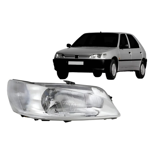 Farol Peugeot 306 1997 1998 1999 2000  Lente Raiada