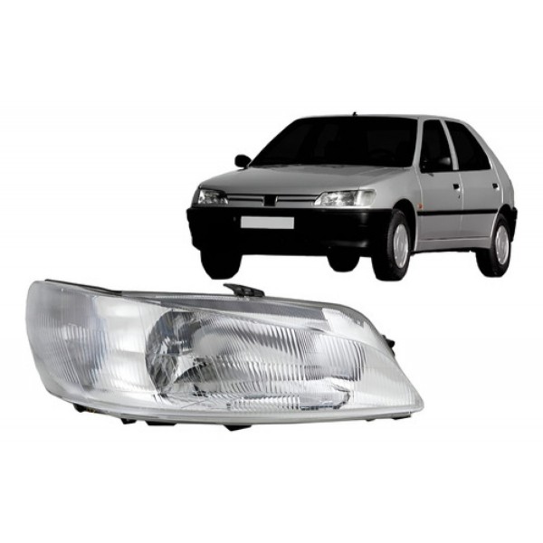 Farol Peugeot 306 1997 1998 1999 2000  Lente Raiada