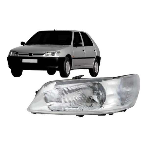 Farol Peugeot 306 1997 1998 1999 2000  Lente Raiada