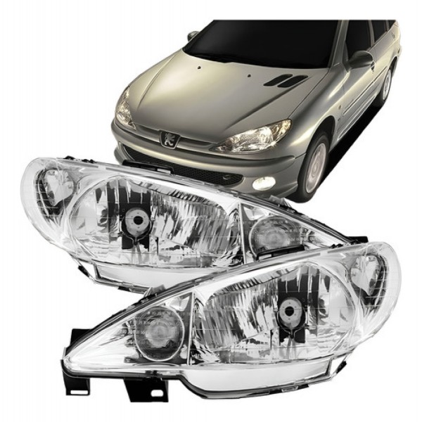 Farol Para Peugeot 206 - 2005 A 08 Foco Simples Serve Antigo