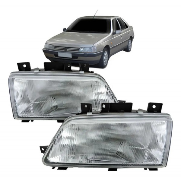 Par Farol Peugeot 405 1994 1995 96 1997 Foco Simples Cromado