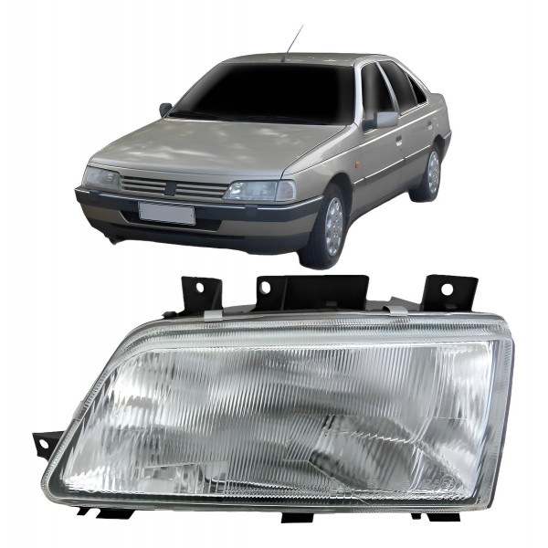 Farol Para Peugeot 405 94 1995 1996 97 Foco Simples Cromado