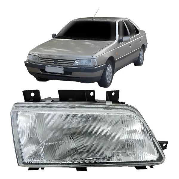 Farol Para Peugeot 405 94 1995 1996 97 Foco Simples Cromado