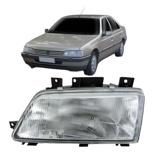 Farol Para Peugeot 405 94 1995 1996 97 Foco Simples Cromado
