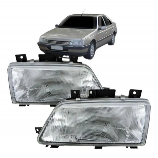 Par Farol Para Peugeot 405 94 95 96 97 Foco Simples Cromado