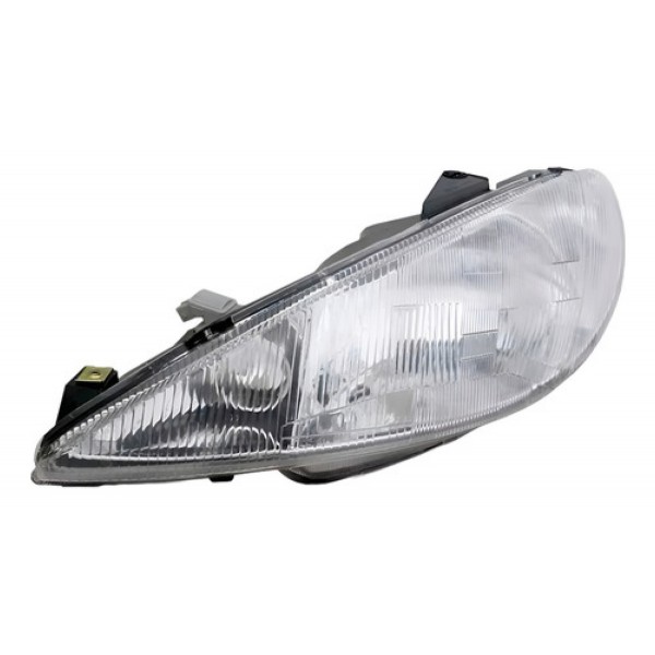 Farol Peugeot 206 1999 A 2001 Cromado Lente Raiada