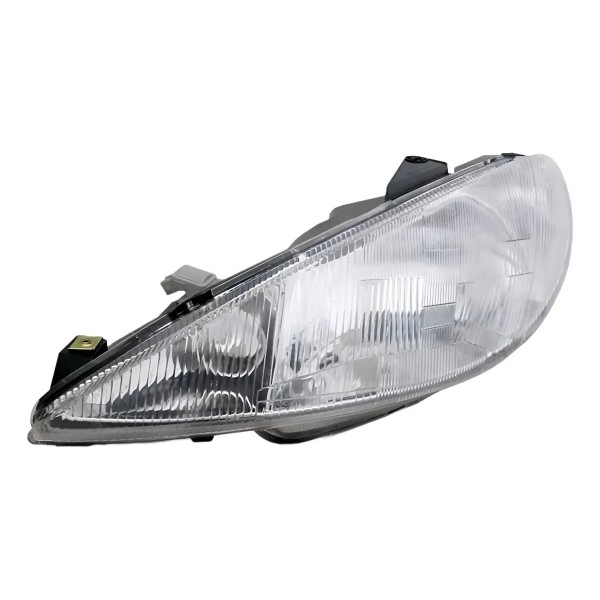 Farol Peugeot 206 1999 A 2001 Cromado Lente Raiada