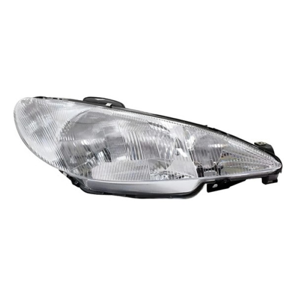 Farol Para Peugeot 206 98 99 2000 A 2003 Foco Simples Raiado