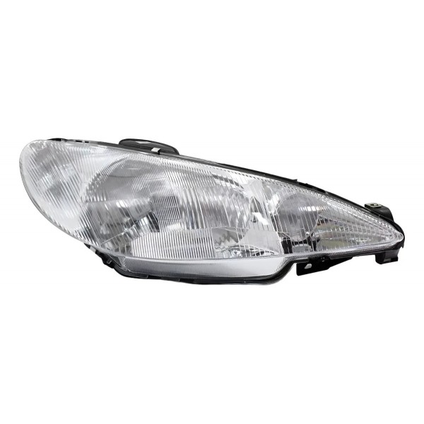 Farol Para Peugeot 206 98 99 2000 A 2003 Foco Simples Raiado