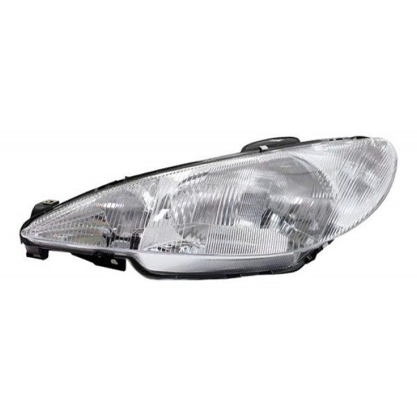 Farol Para Peugeot 206 98 99 2000 A 2003 Foco Simples Raiado