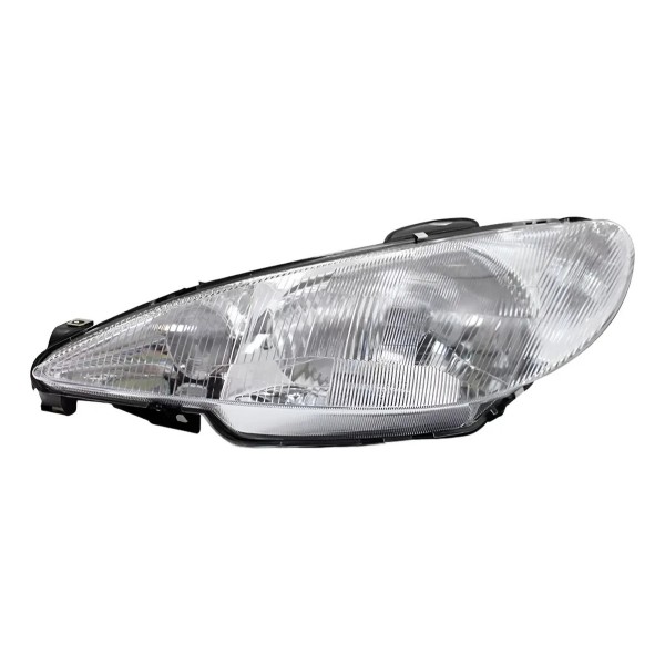 Farol Para Peugeot 206 98 99 2000 A 2003 Foco Simples Raiado